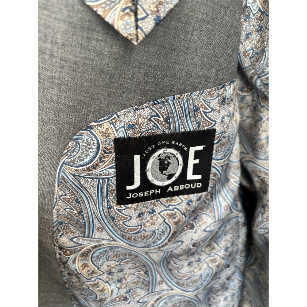 Joseph Abboud Mens 50R Gray Wool Sport Coat Blazer Jacket Classic Office - Picture 6 of 10